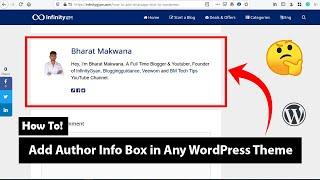 How to Add Author Info Box in Any WordPress Theme (GeneratePress ,Any Other) Theme 2020