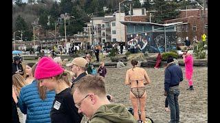 West Seattle New Year's Day Polar Bear Swim 2025 at Alki Beach