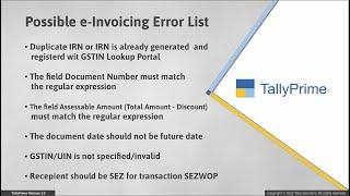 How to Resolve e-Invoicing Errors in TallyPrime | Easy E-invoicing with TallyPrime | TallyHelp