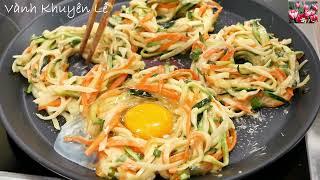 10 Phút làm Món ăn Ngon bổ rẻ cho gia đình ăn Sáng với Trứng - Vegetables eggs recipe by Vanh Khuyen