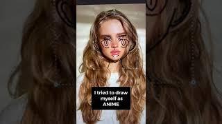 I tried to draw MYSELF as ANIME lol (scary but kinda cute)  | JULIA GISELLA