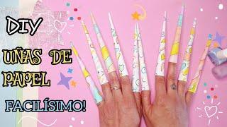  CÓMO HACER UÑAS DE PAPEL /how to make paper nails  / MANUALIDAD FÁCIL/EASY HANDMADE /