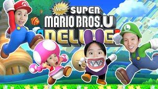 We Played Super Mario Bros U Deluxe on Nintendo Switch with Our Mom and Dad!