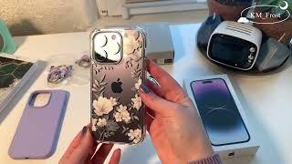 iPhone 14 pro deep Purple unboxing+ aesthetic accessories/ Jabra Elite 3 Earbuds