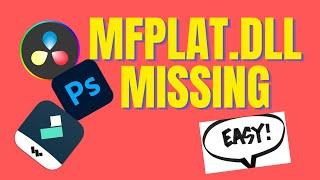 How to Fix MFPLAT.DLL is Missing Error in Windows 10! | TekSight