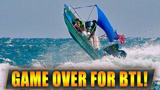 BLUE TOP LEGEND PICKS THE WRONG WAVE AT BOCA INLET !! | HAULOVER INLET BOATS | WAVY BOATS