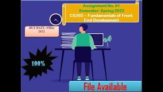 CS202 ASSIGNMENT SOLUTION 100% PERFECT FALL 2022 BY WAQAS AHMAD