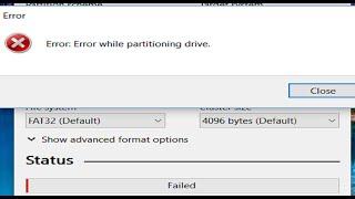 Fix RUFUS Error: Error while partitioning drive easily