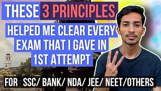 I Cleared SSC CGL IBPS PO More Exams in 1st Attempt || "The 3 Principles"