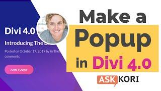 Make a Popup Window inside of Divi Theme - Divi Overlay