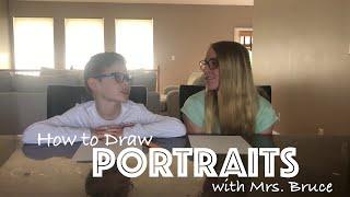 How to Draw Portraits with Mrs Bruce | Draw with Me | Middle High School Art