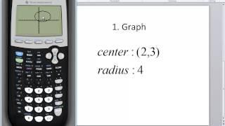 Technology in College Algebra - Graphing Circles - Given Center and Radius - TI-84 Plus