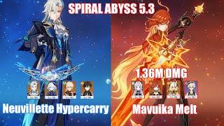 C1 Neuvillette Hypercarry & C0 Mavuika Melt | Spiral Abyss 5.3 | Genshin Impact