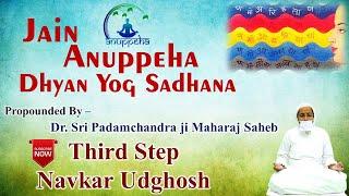 Third Step - Navkar Udghosh|Jain Anuppeha Dhyan Yog Sadhana in English|Dr. Shri Padamchandraji M.S.