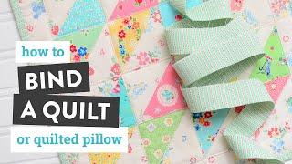 How to Bind a Quilt or Quilted Pillow - Quilt As You Go Pillow Tutorial PART 3