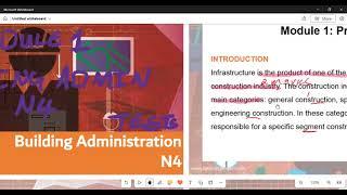 Building Administration N4 Module 1 Professional consultants