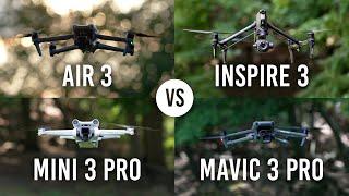 DJI Battle of the 3's: Air 3 vs Inspire 3 vs Mini 3 Pro vs Mavic 3 Pro