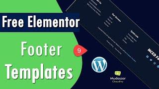 Free Elementor Footer Template Design 09 by Mudassar Chaudhry