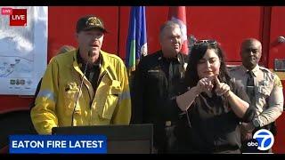 Officials provide updates on Eaton Fire in Altadena, Pasadena areas