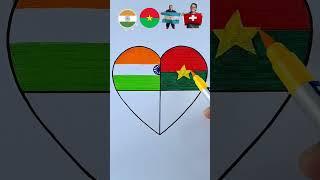 India Burkina Argentina Switzerland #shorts #art #viral #flag #India #independenceday