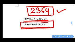 Ett 2364 Provisional selection list Out offer letter  ett 2364 merit  ett 2364 new update