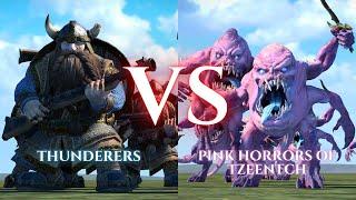 WARHAMMER III Total War : Thunderers VS Pink Horrors of Tzeetnch