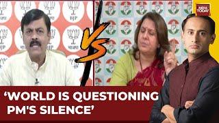 Watch As Congress's Supriya Shrinate & BJP's GVL Rao Gets Into Debate On Pm Silence On Manipur