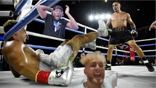 KSI AND JAKE PAUL REACT TO AUSTIN MCBROOM KNOCK OUT BY GIB