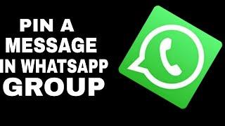 How To Pin A Message in WhatsApp Group 2024