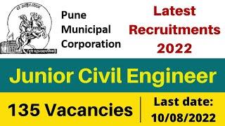 PMC Recruitments 2022 for Diploma / Degree Civil Engineers | Pune Municipality Corp. Job update