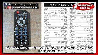 MANUAL Y CÓDIGOS PARA CONTROL REMOTO UNIVERSAL RCA LRCR503BR RCR503B RCU503B USER GUIDE CODE LIST