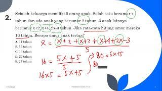 Latihan Soal Aritmatika dan Aljabar (Tes Bakat Skolastik)