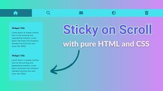 Responsive Sticky on Scroll Sidebar with pure #HTML and #CSS - Web Development Tutorial