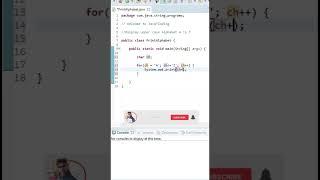 Print Alphabets in Java | Print Alphabets from A to Z #shorts #youtubeshorts #javatcoding