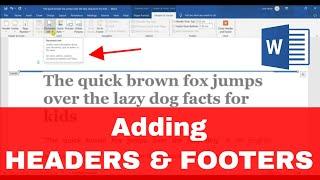 How to Add HEADERS & FOOTERS to a Word Document