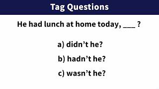 Tag questions Quiz | Question Tags | Grammar Quiz