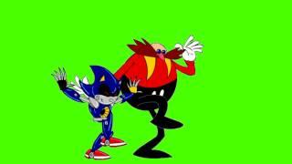 Dr Robotnic and Metal Sonic dancing green screen