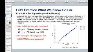 One Sample T Test in Minitab