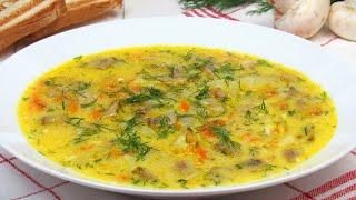 Очень вкусный Грибной суп  Простой рецепт Как приготовить грибной суп из шампиньонов  Сырный суп