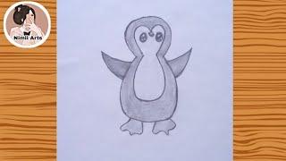 how to draw penguin easy for beginners||simple animal drawing||#Nimii arts