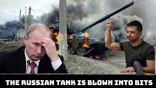 Putin's humiliation:The Russian tank is blown into bits as Ukrainian forces launch a precise strike