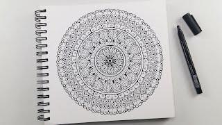 How to draw Mandala Art for beginners | Classic Mandala with Easy & Basic Patterns in Step by Step