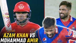 Azam Khan vs Mohammad Amir | Mohammad Amir Got Angry  | Epic Scenes in HBL PSL | MI2A