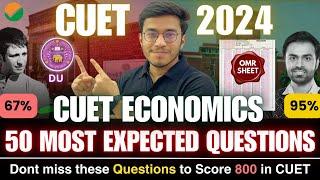 CUET 2024 Economics MCQs Preparation One shot Syllabus Previous year Questions Mock PYQs Admit card