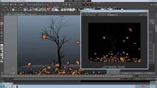 Maya nCloth Tree Animation + falling Leaves