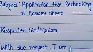 Application for rechecking of Answer Sheet