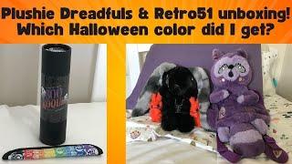 Unboxing of Plushie Dreadfuls Black Anxiety Bunny & Klepto Raccoon, PLUS Retro 51 2024 Halloween pen