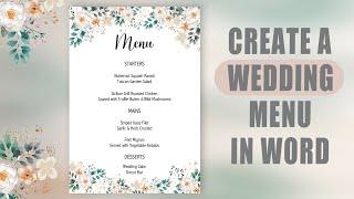 How to create a wedding menu in Word - Easy Tutorial