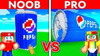 NOOB vs PRO: PEPSI House Build Challenge in Minecraft