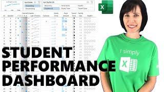 Interactive Excel Student Performance Dashboard - FREE File Download